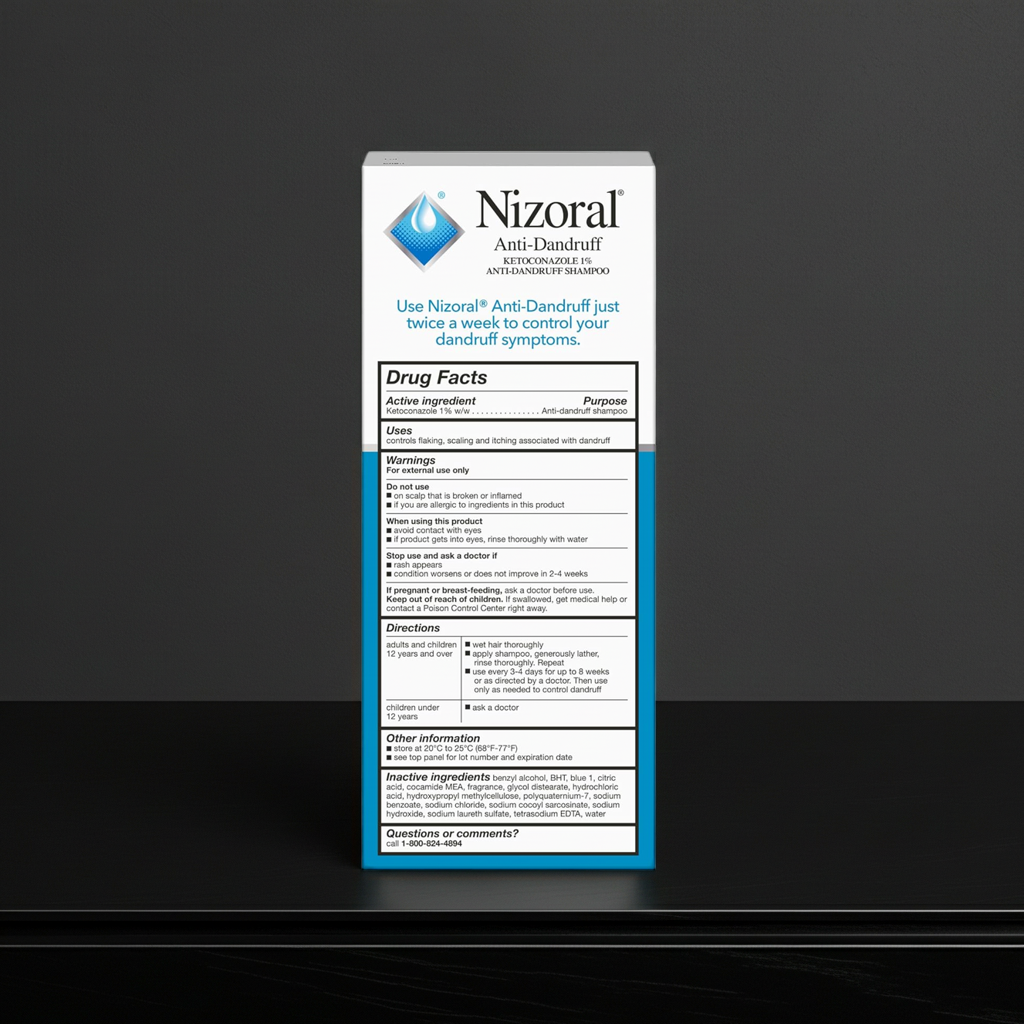 Nizoral 1% Ketoconazole Anti-Dandruff Shampoo – Fresh Scent, 7 fl oz