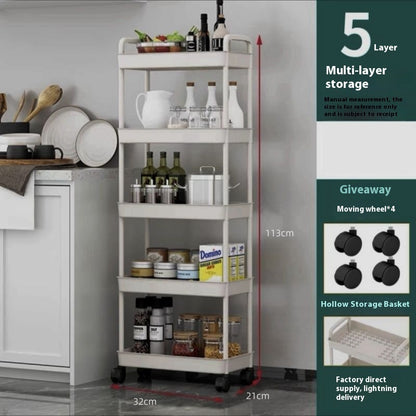 Mobile Storage Rack With Multiple Floor Standing Shelves