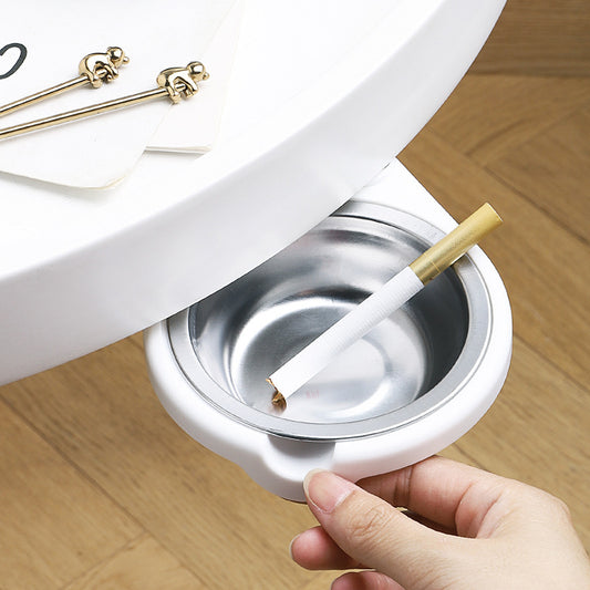 Hidden Table Bottom Ashtray Stainless Steel Creative Rotatable Easy To Paste Household Items Room Ashtray