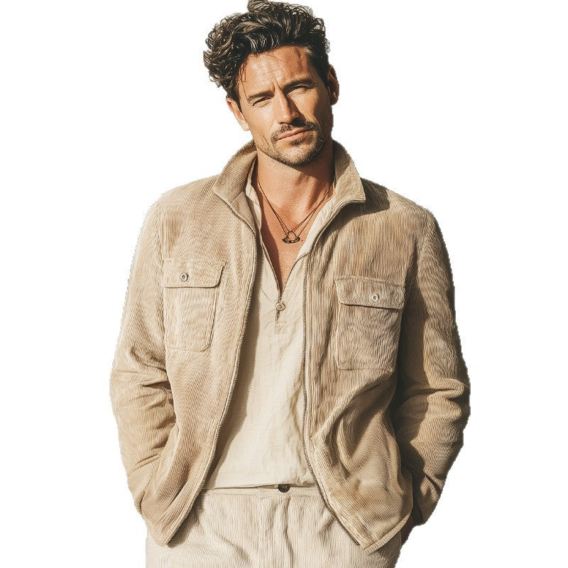 Men's Casual Retro Corduroy Jacket Coat