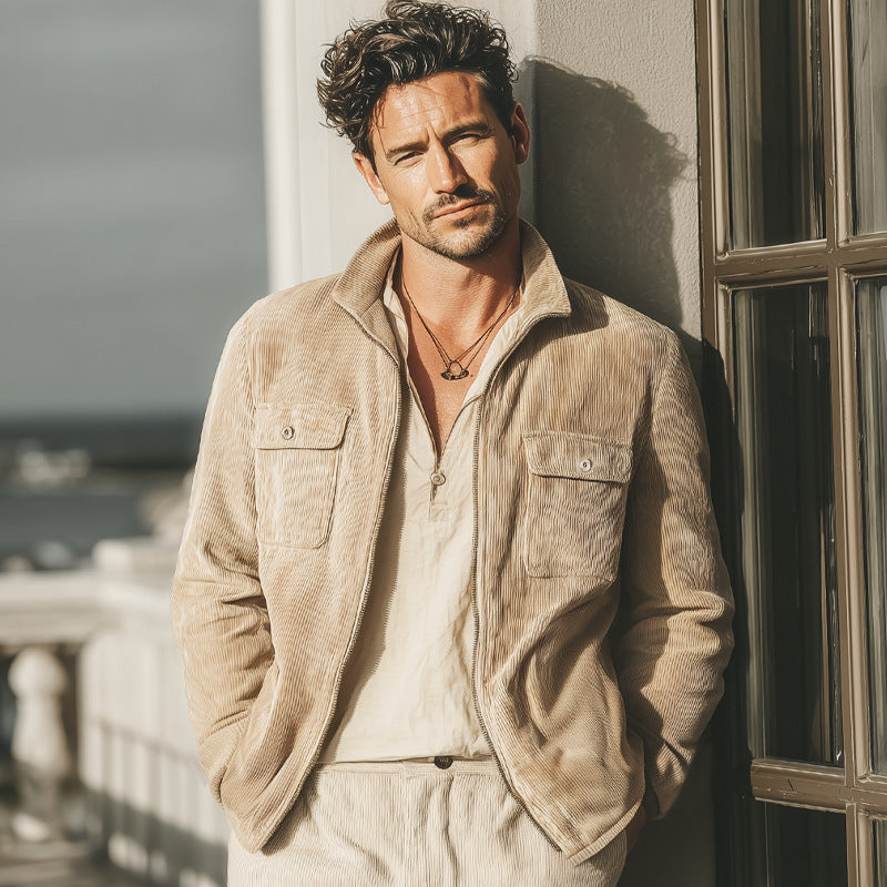 Men's Casual Retro Corduroy Jacket Coat