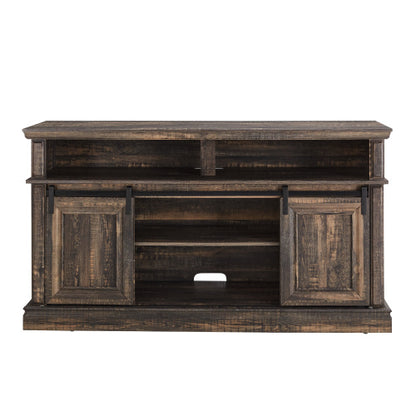 Media Console Table With Storage Cabinet, Mid Century Style Entertainment TV Table, Multipurpose Sliding Door TV Cabinet Large Storage Space,