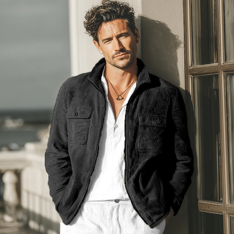 Men's Casual Retro Corduroy Jacket Coat