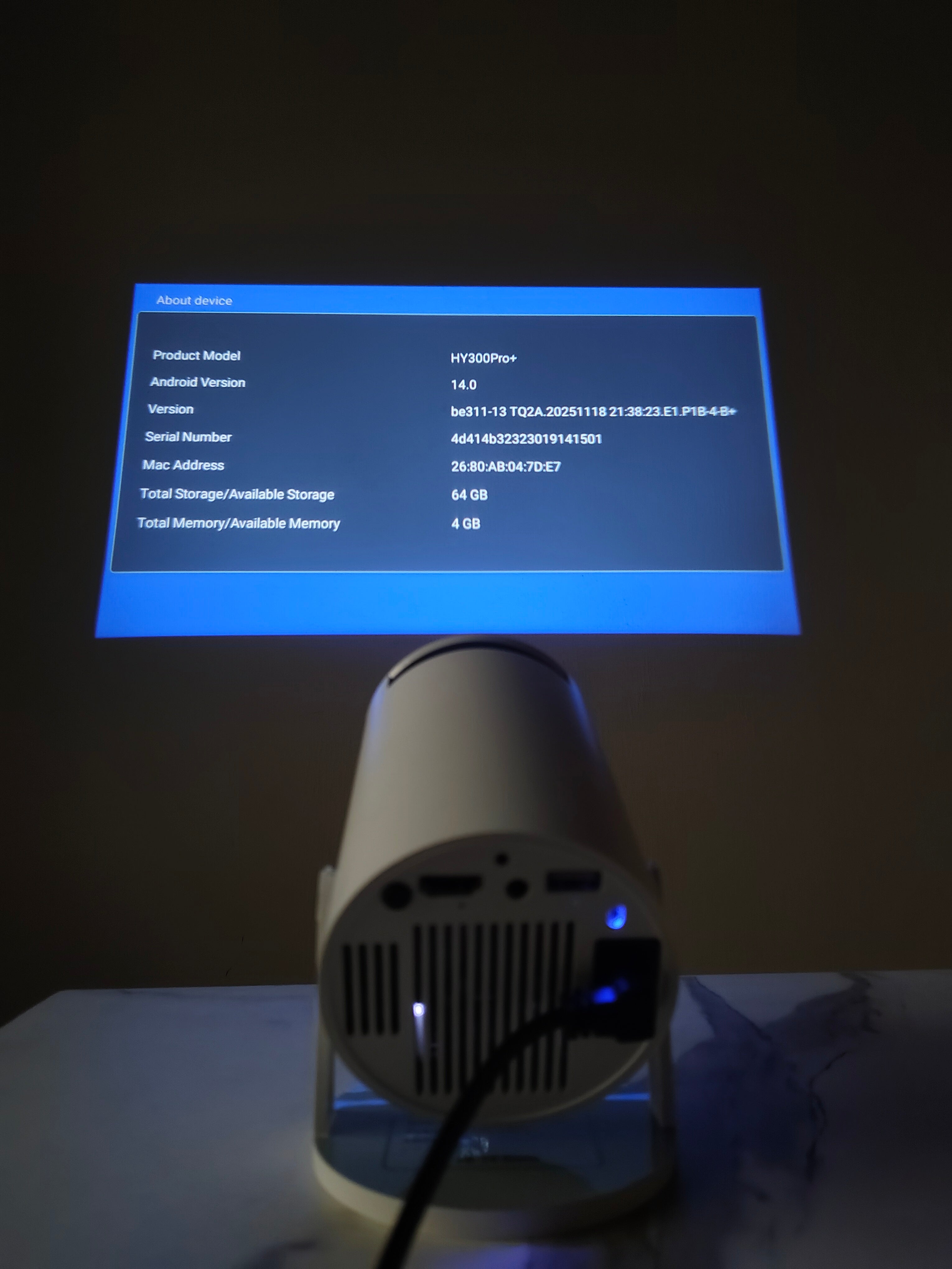 HY300 Pro+ Smart Android Projector – Android 14, 4GB RAM, 64GB Storage, Ultra HD Support