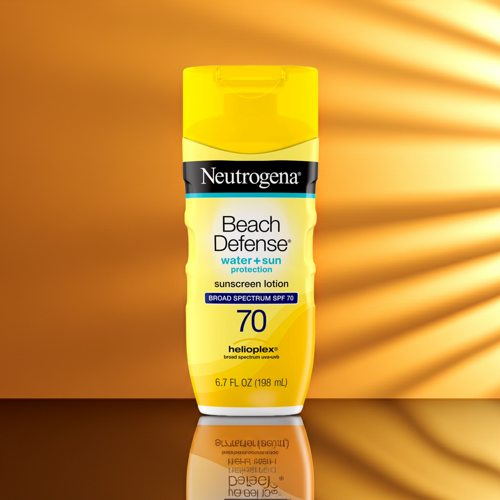 Neutrogena Beach Defense Sunscreen Lotion SPF 70 – Broad Spectrum, Fast-Absorbing Face & Body Sun Protection, Water Resistant for 80 Minutes, Oil-Free 6.7 fl oz