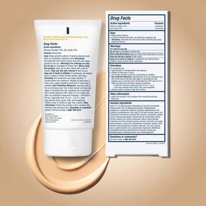 CeraVe Tinted Hydrating Mineral Sunscreen SPF 30 – Lightweight Zinc & Titanium Dioxide Formula for Smooth, Radiant Skin (Medium, 1.7 fl oz)